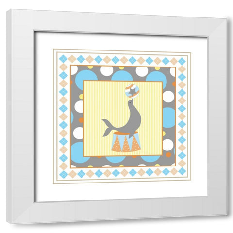 Baby Big Top VI Blue White Modern Wood Framed Art Print with Double Matting by ND Art and Design