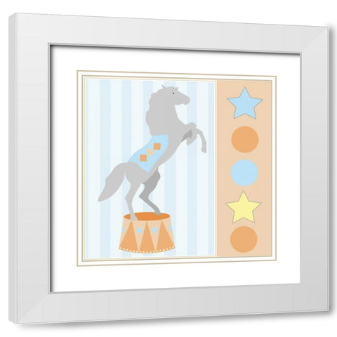 Baby Big Top XI Blue White Modern Wood Framed Art Print with Double Matting by ND Art and Design