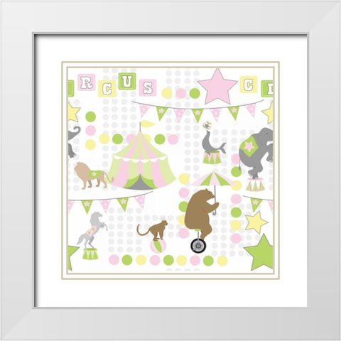 Baby Big Top V Pink White Modern Wood Framed Art Print with Double Matting by ND Art and Design