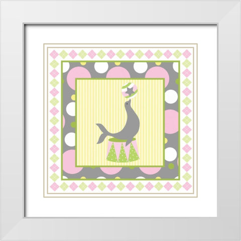 Baby Big Top VI Pink White Modern Wood Framed Art Print with Double Matting by ND Art and Design