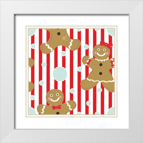 Be Sweet V White Modern Wood Framed Art Print with Double Matting by ND Art and Design