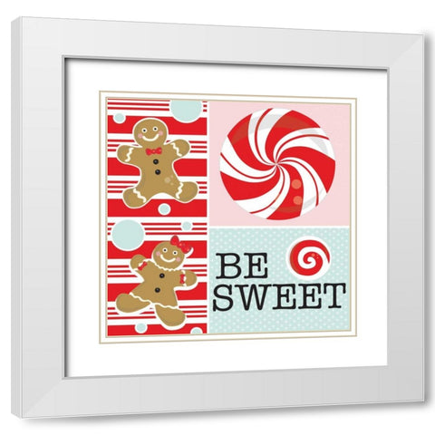 Be Sweet IX White Modern Wood Framed Art Print with Double Matting by ND Art and Design
