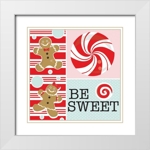 Be Sweet IX White Modern Wood Framed Art Print with Double Matting by ND Art and Design