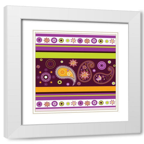 Boho Chic Amethyst VII White Modern Wood Framed Art Print with Double Matting by ND Art and Design