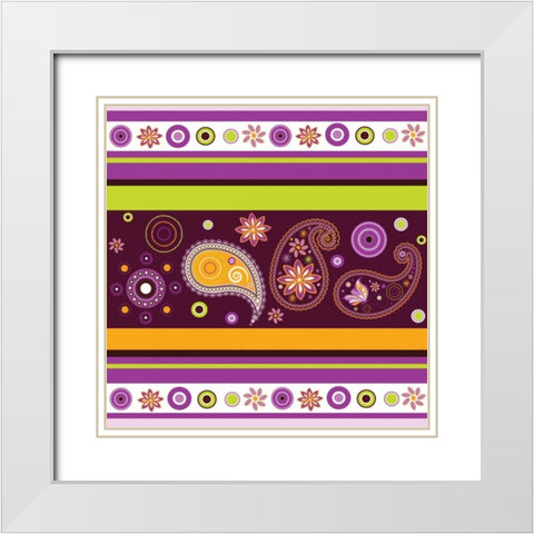Boho Chic Amethyst VII White Modern Wood Framed Art Print with Double Matting by ND Art and Design