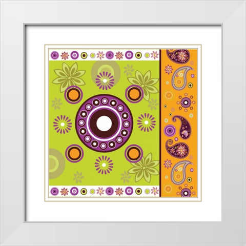Boho Chic Amethyst XII White Modern Wood Framed Art Print with Double Matting by ND Art and Design
