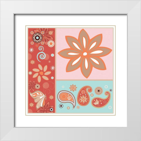 Boho Chic Rust XI White Modern Wood Framed Art Print with Double Matting by ND Art and Design