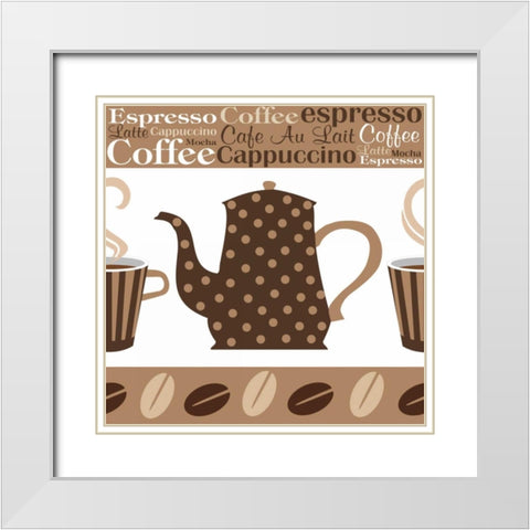 Cafe Au Lait Cocoa Latte II White Modern Wood Framed Art Print with Double Matting by ND Art and Design