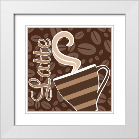 Cafe Au Lait Cocoa Latte VIII White Modern Wood Framed Art Print with Double Matting by ND Art and Design