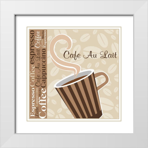 Cafe Au Lait Cocoa Latte IX White Modern Wood Framed Art Print with Double Matting by ND Art and Design