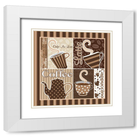 Cafe Au Lait Cocoa Latte XIII White Modern Wood Framed Art Print with Double Matting by ND Art and Design