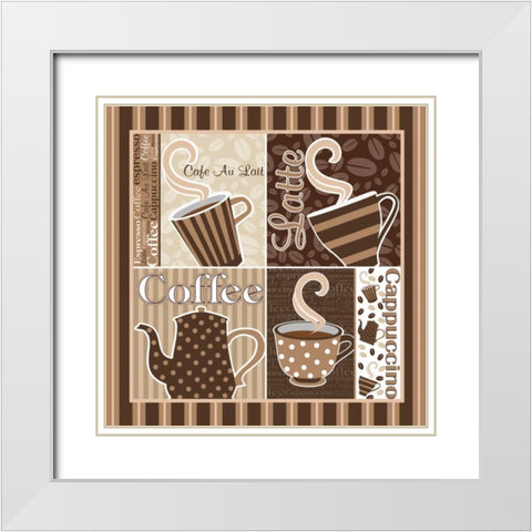 Cafe Au Lait Cocoa Latte XIII White Modern Wood Framed Art Print with Double Matting by ND Art and Design