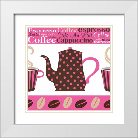 Cafe Au Lait Cocoa Punch III White Modern Wood Framed Art Print with Double Matting by ND Art and Design