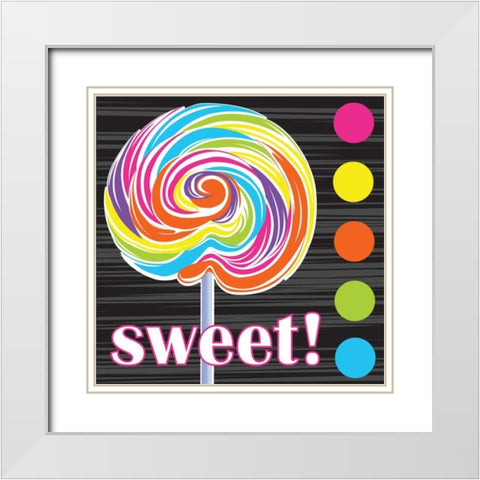 Candy Craze I White Modern Wood Framed Art Print with Double Matting by ND Art and Design