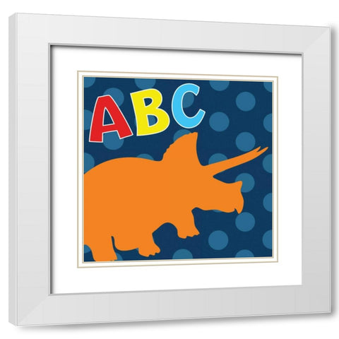 Dinopolooza VIII White Modern Wood Framed Art Print with Double Matting by ND Art and Design