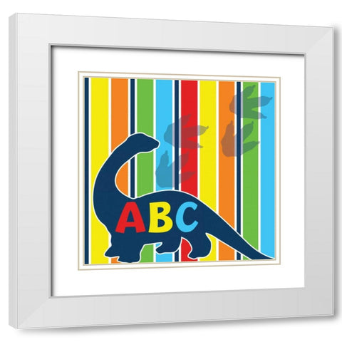 Dinopolooza IX White Modern Wood Framed Art Print with Double Matting by ND Art and Design