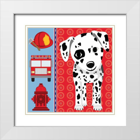 Fire Emergency XI White Modern Wood Framed Art Print with Double Matting by ND Art and Design