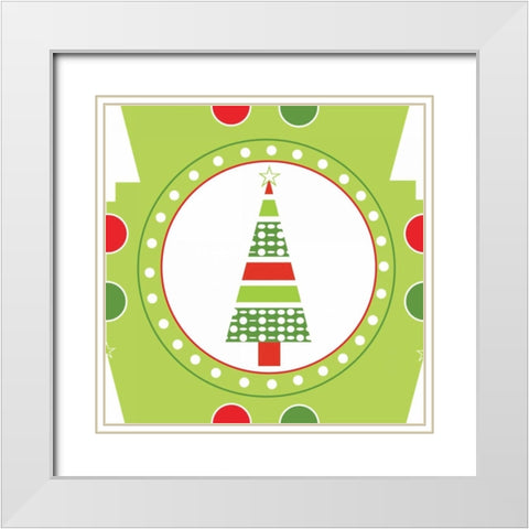 Joyous Holiday III White Modern Wood Framed Art Print with Double Matting by ND Art and Design