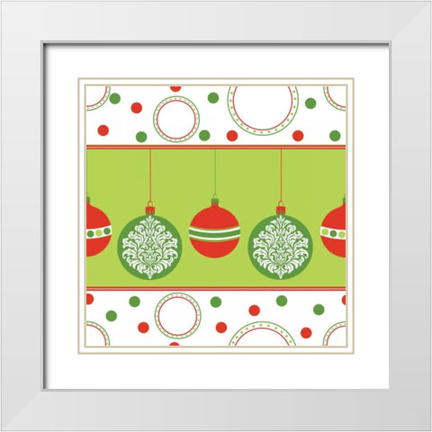 Joyous Holiday V White Modern Wood Framed Art Print with Double Matting by ND Art and Design