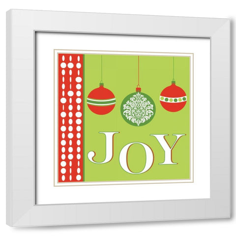 Joyous Holiday X White Modern Wood Framed Art Print with Double Matting by ND Art and Design