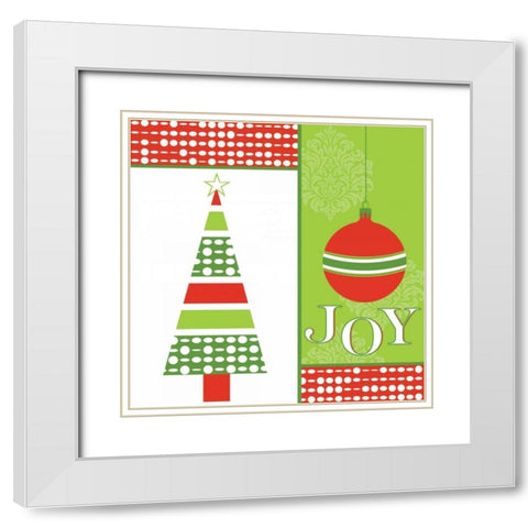 Joyous Holiday XI White Modern Wood Framed Art Print with Double Matting by ND Art and Design