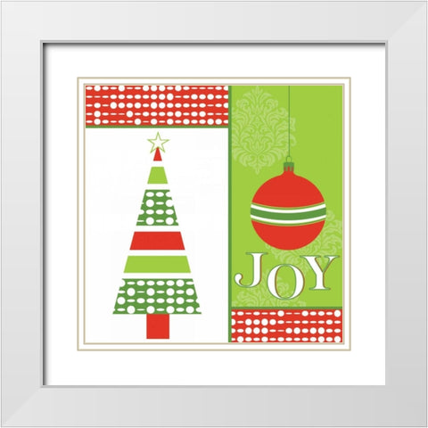 Joyous Holiday XI White Modern Wood Framed Art Print with Double Matting by ND Art and Design