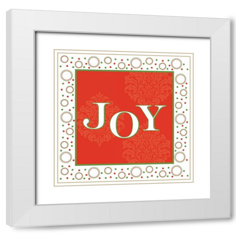 Joyous Holiday XII White Modern Wood Framed Art Print with Double Matting by ND Art and Design