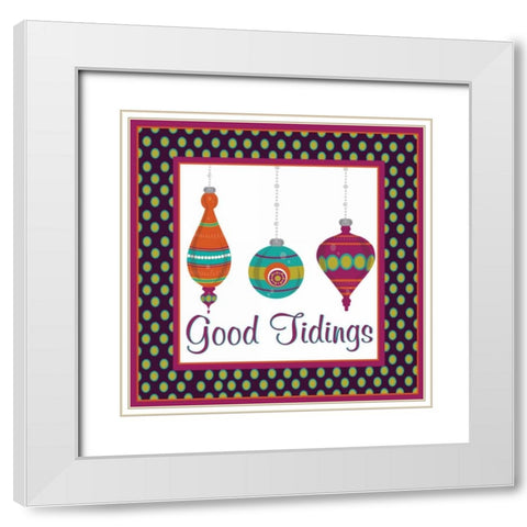 Mod Christmas IX White Modern Wood Framed Art Print with Double Matting by ND Art and Design