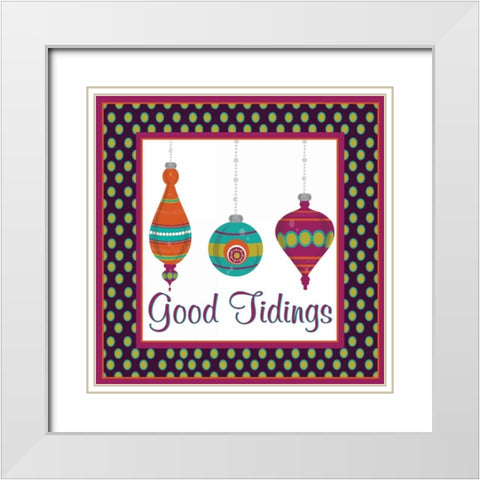 Mod Christmas IX White Modern Wood Framed Art Print with Double Matting by ND Art and Design