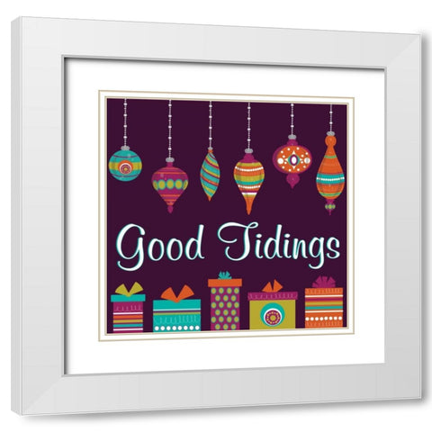 Mod Christmas X White Modern Wood Framed Art Print with Double Matting by ND Art and Design