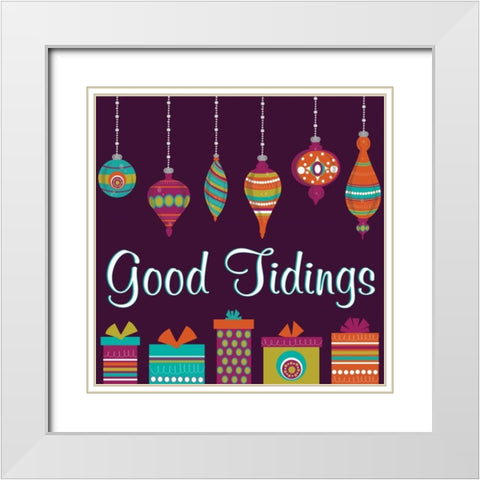 Mod Christmas X White Modern Wood Framed Art Print with Double Matting by ND Art and Design
