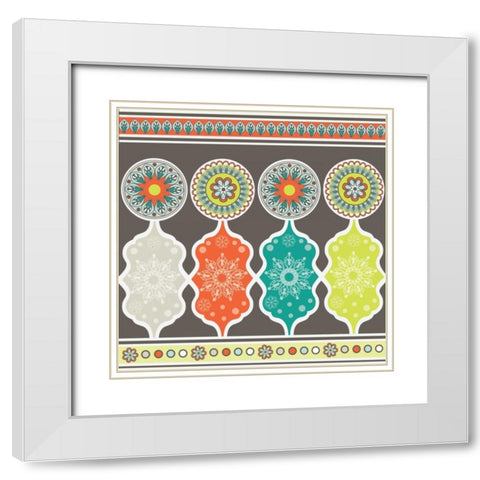 Modern Day Moroccan Fiesta IV White Modern Wood Framed Art Print with Double Matting by ND Art and Design