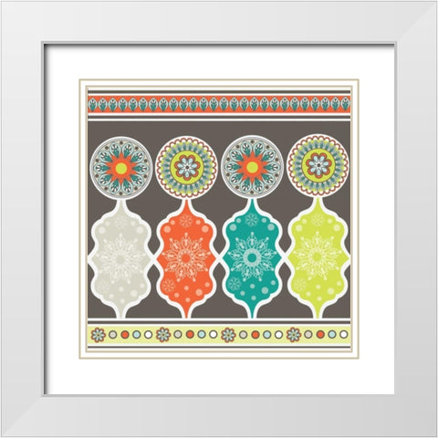 Modern Day Moroccan Fiesta IV White Modern Wood Framed Art Print with Double Matting by ND Art and Design