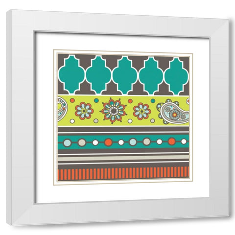 Modern Day Moroccan Fiesta V White Modern Wood Framed Art Print with Double Matting by ND Art and Design