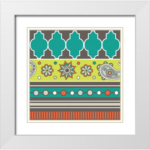 Modern Day Moroccan Fiesta V White Modern Wood Framed Art Print with Double Matting by ND Art and Design