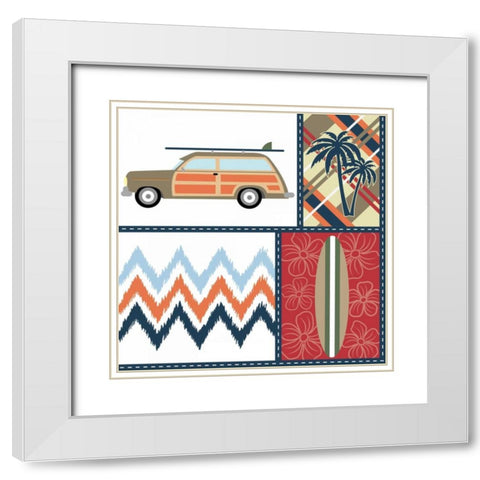 Surf VII White Modern Wood Framed Art Print with Double Matting by ND Art and Design