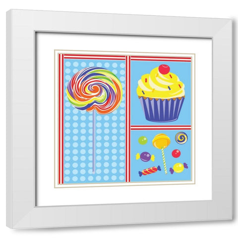 Sweet Shoppe IV White Modern Wood Framed Art Print with Double Matting by ND Art and Design