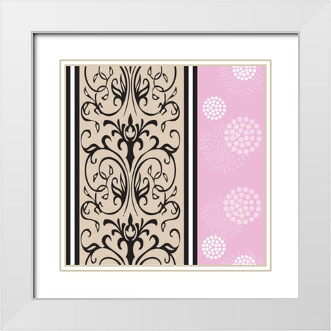 Tea Time IV White Modern Wood Framed Art Print with Double Matting by ND Art and Design