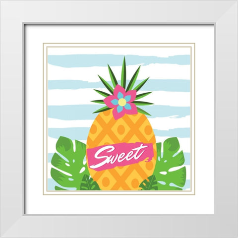 Tropical I White Modern Wood Framed Art Print with Double Matting by ND Art and Design