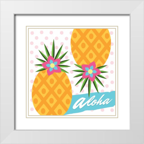 Tropical III White Modern Wood Framed Art Print with Double Matting by ND Art and Design