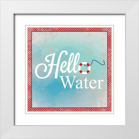 Lake II White Modern Wood Framed Art Print with Double Matting by ND Art and Design