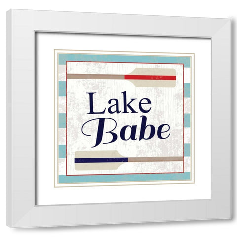 Lake III White Modern Wood Framed Art Print with Double Matting by ND Art and Design