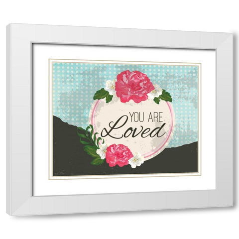 Floral II White Modern Wood Framed Art Print with Double Matting by ND Art and Design