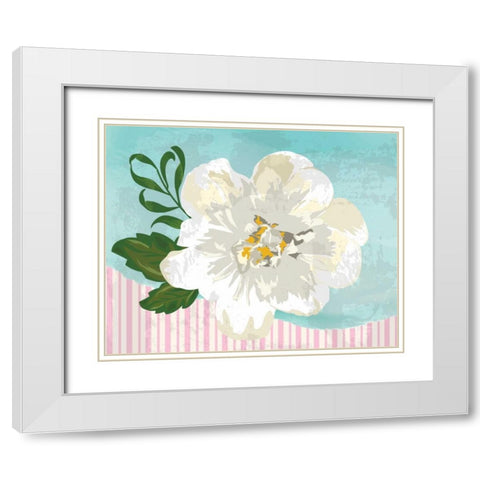 Floral III White Modern Wood Framed Art Print with Double Matting by ND Art and Design