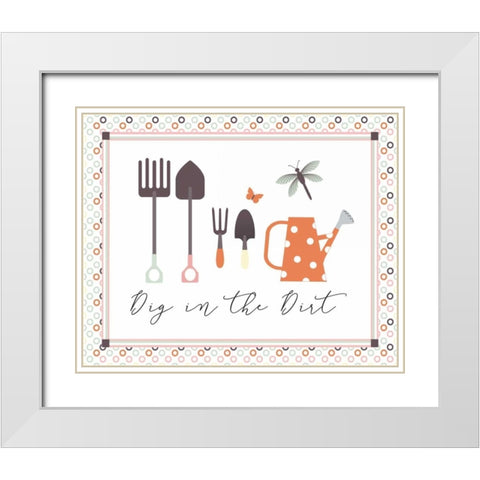 Garden I White Modern Wood Framed Art Print with Double Matting by ND Art and Design