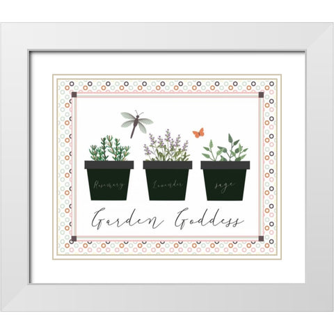 Garden II White Modern Wood Framed Art Print with Double Matting by ND Art and Design