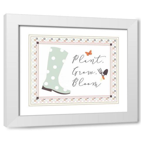 Garden III White Modern Wood Framed Art Print with Double Matting by ND Art and Design