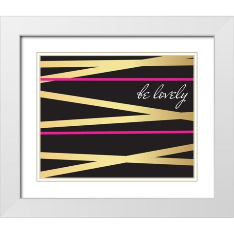 Trendy I White Modern Wood Framed Art Print with Double Matting by ND Art and Design