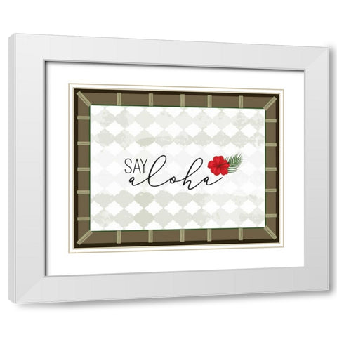 Tropical Leaf I White Modern Wood Framed Art Print with Double Matting by ND Art and Design