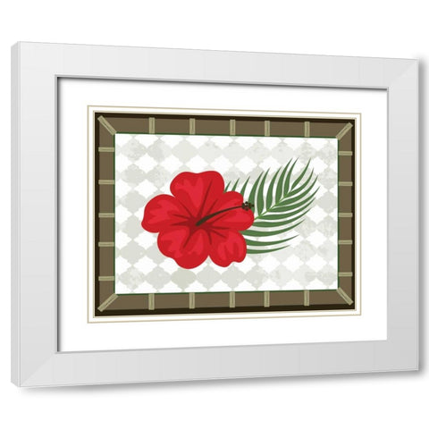 Tropical Leaf III White Modern Wood Framed Art Print with Double Matting by ND Art and Design